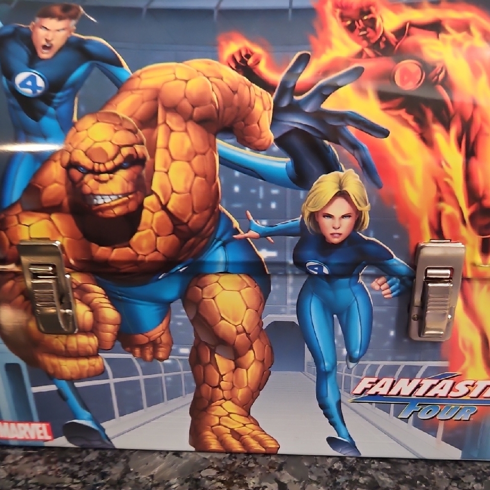 Marvel Fantastic Four Blue and Orange Lunchbox - Picture 4 of 5